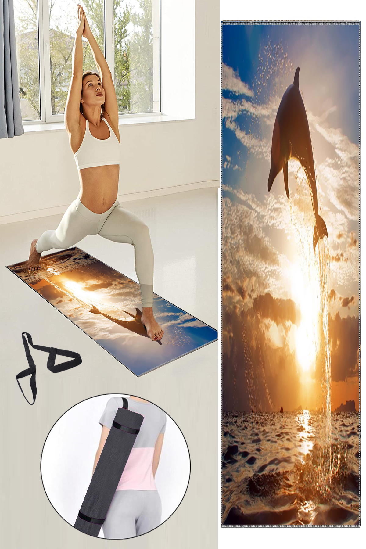 Else Halı Else Gün Batımı Yunuslar Desenli Yıkanabilir Kaymaz Fitness Spor Pilates Yoga Halısı Matı (Renkli) Else Halı Else Gün Batımı Yunuslar Desenli Yıkanabilir Kaymaz Fitness Spor Pilates Yoga Halısı Matı (Renkli)