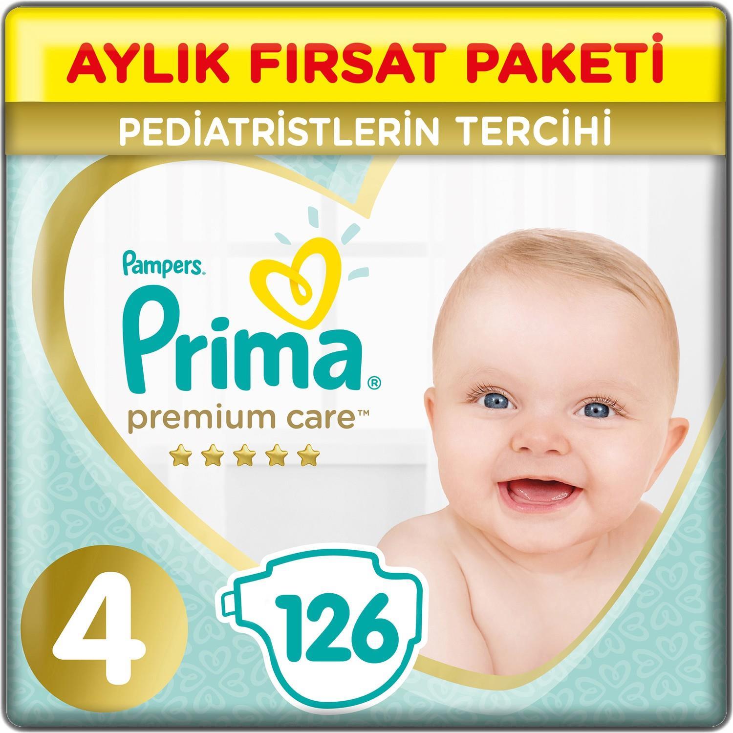 Prima Bebek Bezi Premium Care 4 Beden 126 Adet Maxi Aylık Fırsat Paketi