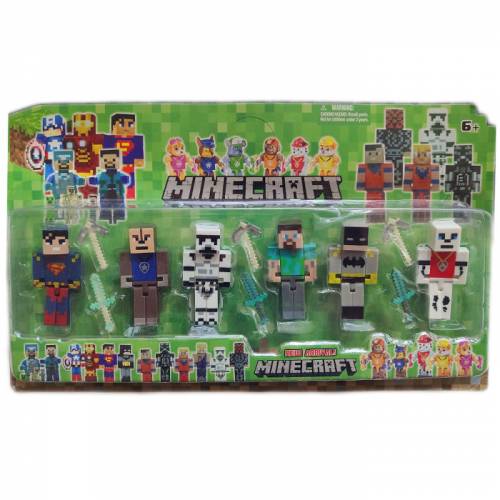 Mashotrend Minecraft Süper Kahramanlar Figür Oyuncakları - 12 Parça Minecraft Figür Seti - Minecraft Figürü