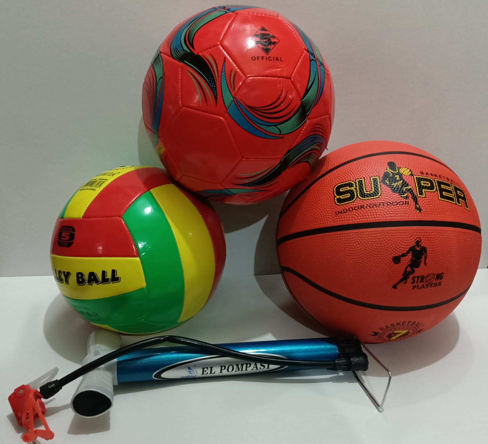 Galaxy Çocuk Yetişkin Futbol Topu Voleybol Topu Basketbol Topu Seti + Kaliteli Pompa