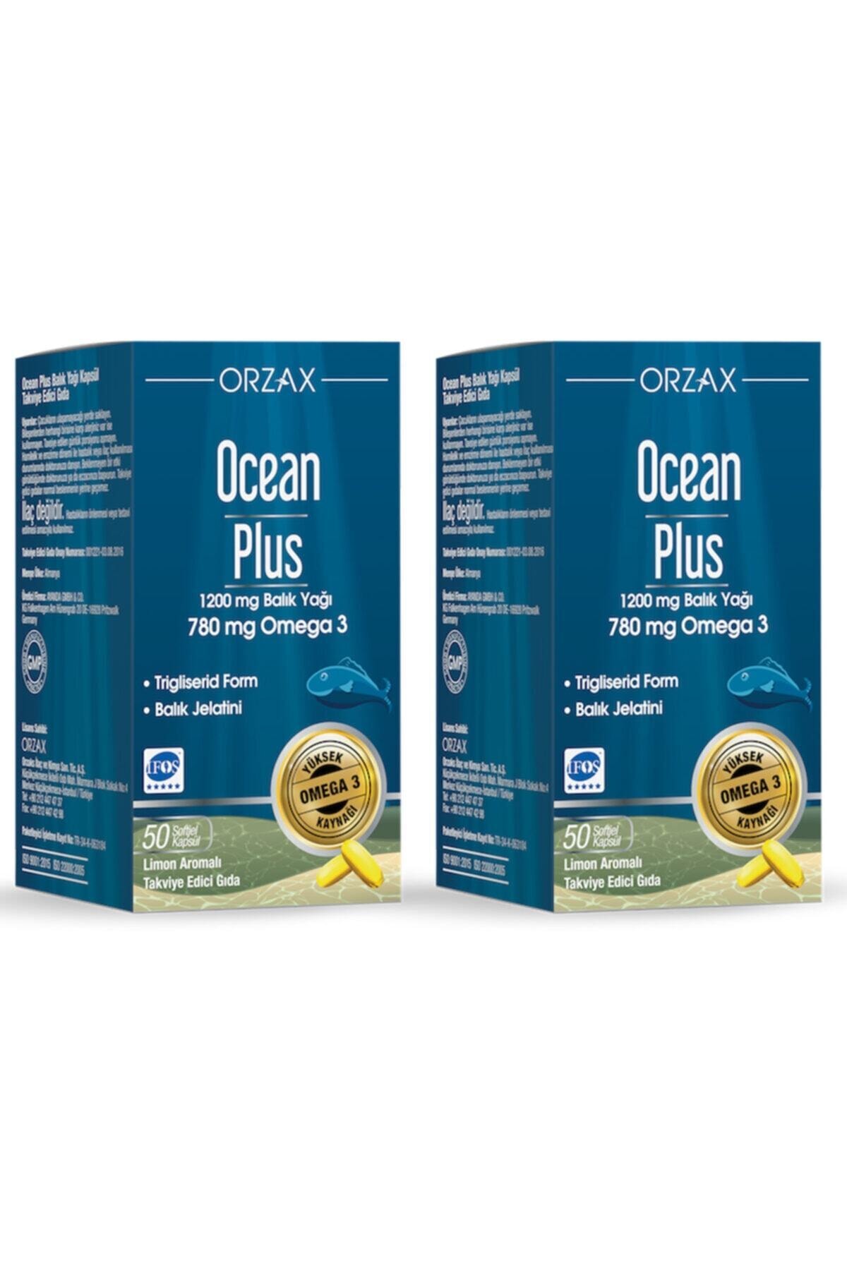 Ocean Plus 1200 Mg 50 Kapsül Balık Yağı (2 Adet)